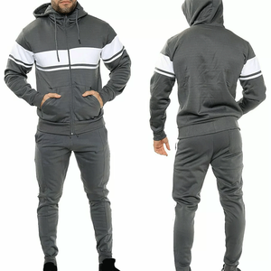 Chándal de hombre ecológico de nuevo diseño 2025 con paneles negros con cremallera y bolsillos con cremallera 100% poliéster a prueba de viento para invierno - Product Image 2