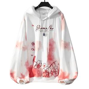 Sudadera con capucha bordada Tie-Dye de moda para mujer, jersey de manga larga de algodón 100%, Tops de moda informales holgados para primavera Otoño Invierno - Product Image 1