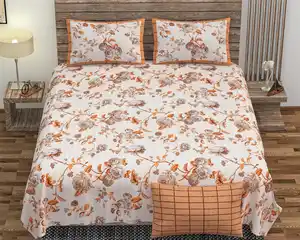 Wholesale 100% cotton printed bedsheet custom bedding set flower bed sheet king size