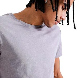 Camiseta de algodón 100% para hombre, estilo vintage, lavada, de punto, gruesa, extragrande, con efecto ácido. - Product Image 5