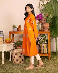 2024 colección de Bodas de lujo indio pakistaní bordado gasa Salwar Kameez Venta caliente vestido de algodón viscosa pesado - Product Image 4