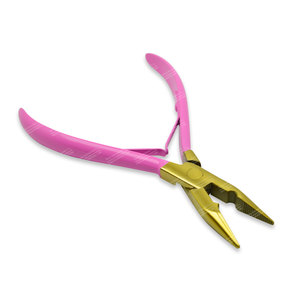Juego de herramientas para extensiones de cabello de acero inoxidable rosa y dorado, alicates para extensiones de cabello - Product Image 1