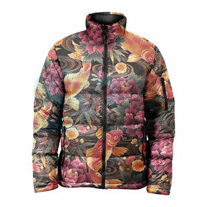 Venta al por mayor de encargo de los hombres burbuja Puffer chaqueta sublimación impresa chaqueta de invierno con capucha gruesa cálida Casual ropa de moda - Product Image 6