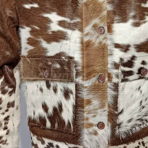 Veste en cuir de vachette pour homme, hiver, logo sur le devant, écologique, respirante, coupe confortable pour les tenues décontractées et les voyages - Product Image 4