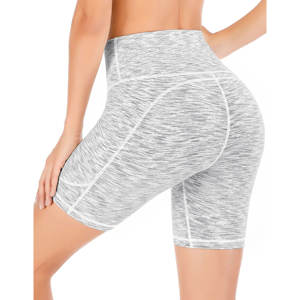 Femmes taille haute jambe large sans couture Yoga Booty Shorts contrôle du ventre Fitness athlétique entraînement course Super doux Gym Shorts - Product Image 2