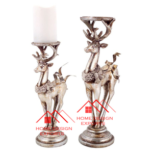 Latest Christmas and Easter Decor <b>Reindeer</b> Aluminium Wood Candle Holder Antique Finished Shape Candle Holder - Product Image 6