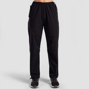 Pantalones Cargo Casuales con Cintura Elástica, Talla XL, Color Negro, para Deportes, Entrenamiento, Gimnasio, con Cierre, Pliegues, Tejido Plano, Corte Recto - Product Image 1