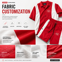 Ensemble court décontracté d'été IKDEER avec logo personnalisé, nouveau design, sérigraphié, deux pièces, short et t-shirt, contraste de couleurs, nylon