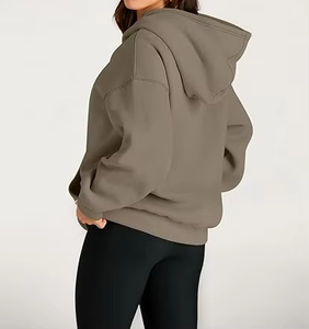 Recién llegado, jerséis informales para mujer, Sudadera con capucha extragrande de manga larga a la moda con estampado de color sólido, sudaderas y sudaderas - Product Image 2