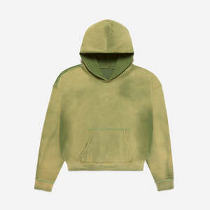 Nouveauté 2025 Sweat-shirts pour hommes effet délavé par le soleil Respirant Manches longues Couleur personnalisée Polaire thermique Ample Imprimé Poche 100% coton - Product Image 4