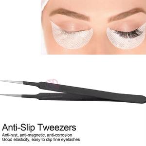 Custom Made Black Straight Stainless Steel <b>Eyelash</b> Tweezers 2026 Unique Style Professional Beauty <b>Applicator</b> Durable | Hot Sale - Product Image 3