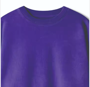 Haute qualité unisexe coupe régulière respirant 370g doublé sweat coton polaire tissu Logo personnalisé impression solide col rond hommes hiver - Product Image 3