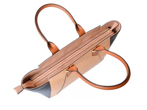 Sac fourre-tout en cuir véritable vintage pour femmes, couleur contrastée, 7 pouces, résistant à l'eau, sac à bandoulière, travail, bureau, élégant - Product Image 2