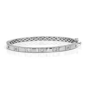 Vintage Round Moissanite Gold Plated Sterling <b>Silver</b> <b>Bangle</b>-Gift <b>for</b> Party Occasions - Product Image 1