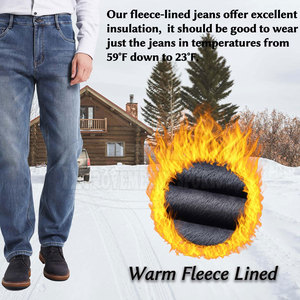 Vaqueros de lana informales para hombre más vendidos, estilo recto de color sólido con lavado medio para uso en exteriores en invierno - Product Image 3