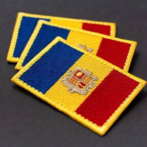Le drapeau de la principauté d'Andorre emblème brodé à repasser, applications de couture patchs de broderie patch drapeau d'Andorre - Product Image 4