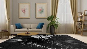Alfombras de área de lana persa de estilo moderno, anudadas a mano, con patrón abstracto, de pelo medio, ecológicas, para sala de estar, bar y ejercicio - Product Image 3