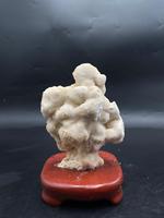 Spécimen de cristal de calcite 100% naturel (forme libre naturelle) avec base en bois artisanale |   Artisanat en pierres semi-précieuses |   Bureau à domicile