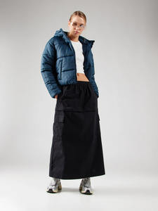 Chaqueta de invierno transpirable acolchada de punto para mujer de diseño único de la mejor calidad azul marino superventas a la moda sombrero desmontable de poliéster - Product Image 4