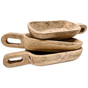 Plat à pâte élégant de style indien avec base en bois et poignée, vaisselle, 46 cm de long x 15-16 cm de large x 7 cm de haut - Product Image 4