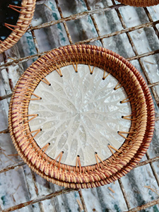 Bandeja organizadora redonda de mosaico de conchas marinas naturales de Vietnam, buen precio, almacenamiento de alimentos y cestas para servir frutas - Product Image 5