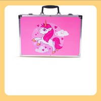 Ensemble de dessin en boîte en aluminium pour enfants, 145 pièces, fournitures d'art et de papeterie, crayons de couleur, aquarelles, stylos, vente en gros