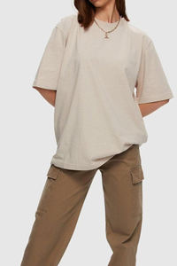 Camisetas con hombros caídos para mujer, camisetas holgadas de poliéster y algodón 100%, ropa de gimnasio transpirable informal, camisetas para mujer - Product Image 3