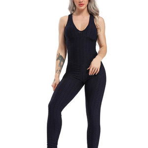 Mono de vendaje sin mangas para mujer, mono de gimnasio sólido, diseño sin espalda, mono de Yoga transpirable para levantar, mono deportivo para levantar - Product Image 4