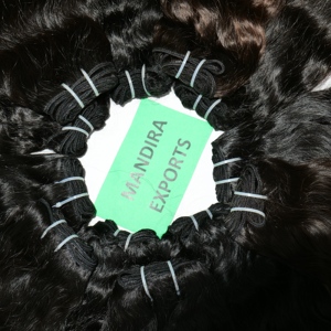 วิกผมต่อผมมนุษย์แบบนิ่มสำหรับต่อผมมนุษย์แบบไม่ผ่านกระบวนการชุดทอแบบไซน์สีดำตรงจากธรรมชาติแบบ100% - Product Image 4