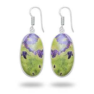 Pendientes Colgantes de Piedras Preciosas de Atlantasita Hechas a Mano, de Forma Mixta, de Alta Calidad, Chapados en Plata de Ley sobre Latón, Joyería Fina para Ella - Product Image 2