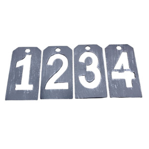 Números colgantes Adornos decorativos 1TO4 Almacén a granel Personalizable Corazón gris con espacios en blanco de cobre antiguo Adorno de Navidad - Product Image 2