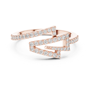 แหวนหยดน้ำเพชรทรงกลมสีโรสโกลด์ 14K สำหรับผู้หญิง |   ชุดลำลองประจำวัน |   เพชรที่เพาะเลี้ยงใหม่ - Product Image 1