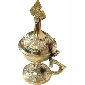 Fournisseur en gros Brûleur d'encens en laiton gaufré poli ordinaire Vente en gros Prix raisonnable Brûleur d'encens Accessoires religieux - Product Image 3