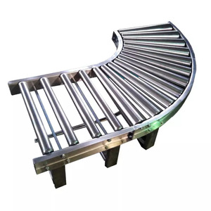 Full Stainless Steel Food Trade Gravity <b>Roller</b> <b>Conveyor</b> Food Belt <b>Conveyor</b> Stainless Steel Equipment - Product Image 1