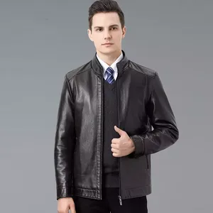 Material de cuero Mangas completas Ropa de calle Profesional Venta caliente Hombres Nuevo diseño Chaqueta de cuero para hombres - Product Image 6