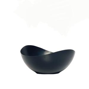 Bol en métal incurvé Design de luxe noir mat décor à la maison bol à salade de table bol mignon ustensiles de cuisine - Product Image 1