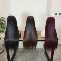 Perruque sans colle 5x5 en cheveux humains vietnamiens 100% naturels, couleur ombré brun, prix de gros, produits capillaires naturels pour femmes noires