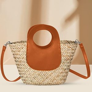 Sac fourre-tout en paille pour femmes grande capacité Shopping fourre-tout bohème sac à bandoulière voyage sac de plage avec doublure OEM - Product Image 6