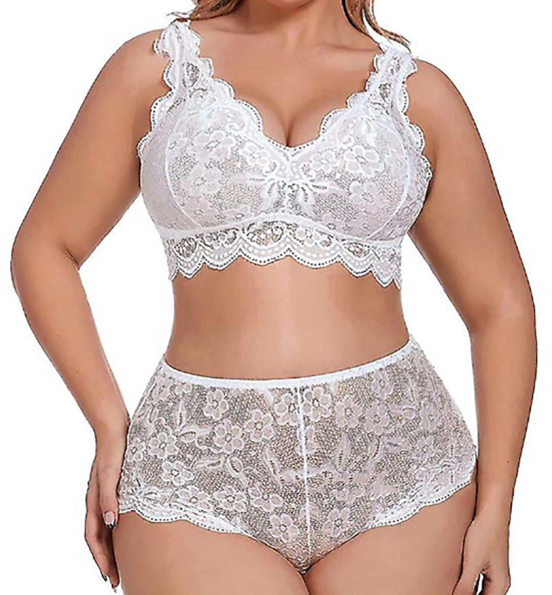 Women's XL Strapless Lace Cup Bikini Pants Set Seamless Breathable Wire-Free Bra Bow Custom Logo Embroidery Bulk Sexy Print