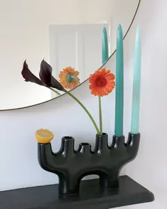 ที่วางเทียนอะลูมิเนียมเคลือบผงสีขาว,ที่ใส่เทียนอะลูมิเนียมแบบถือได้6อันสำหรับตกแต่งบ้าน - Product Image 2