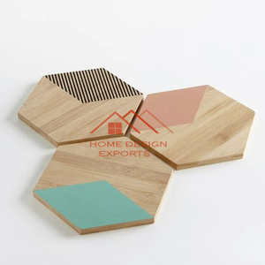 Posavasos de madera con compradores logotipo personalizado precio al por mayor posavasos de Decoración de mesa Venta caliente hogar Hotel Decoración Accesorios de cocina - Product Image 4