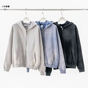 Sudadera con Capucha Personalizada de Alta Gama para Hombre, Chaqueta con Cremallera, Lavado Monkey, Impresión DTG, Sudadera con Capucha de Forro Polar con Cremallera, Sudadera con Capucha Lisa para Hombre - Product Image 2