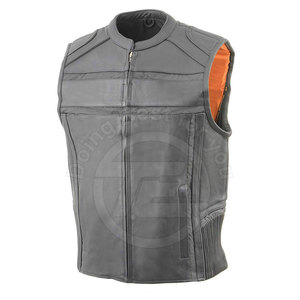 2024 OEM véritable hommes décontracté pur cuir moto gilet respirant hiver vêtements d'extérieur court bouton sans manches coupe-vent meilleur - Product Image 4