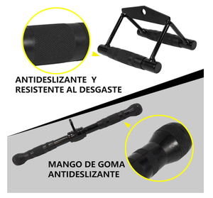 Sistema de polea de gimnasio, cuerda de tríceps, manijas de gimnasio, accesorios para máquina de pesas, 4 mosquetones, juego de gimnasio en casa (juego de 8) - Product Image 6