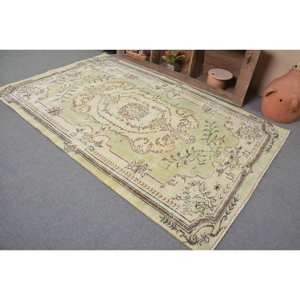 Vintage <b>Turkish</b> <b>Rug</b> Large 5.2 X 8.2ft Beige Wool Latex Backing Patchwork Pattern Style Tabriz for Teens Model Number Room <b>Rug</b> - Product Image 4