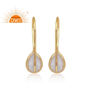 Nouvelle arrivée Boucles d'oreilles en argent sterling plaqué or 18 carats avec cristaux naturels et pierres précieuses en quartz Fabricant de bijoux personnalisés - Product Image 5
