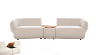 Ensemble de canapés rembourrés modernes, élégants et confortables, couleurs personnalisables, design durable, pieds en bois, pour intérieurs de maison, appartement, entrepôt