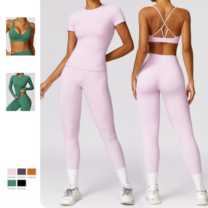 Venta al por mayor al aire libre logotipo personalizado entrenamiento gimnasio mujeres Fitness Set - Product Image 2