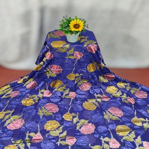 Nouveau Garbasaar de mariage authentique, très demandé, aspect premium, en tissu somalien Brasso Dirac Jacquard, tissage uni, motif floral, paillettes dorées - Product Image 2