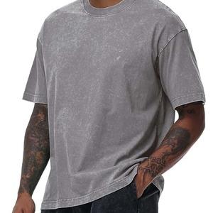 OEM Custom Logo <b>Printed</b> Oversized Plain Dyed Breathable Lightweight Polyester/Cotton Solid Pattern Men T-Shirts - Product Image 5